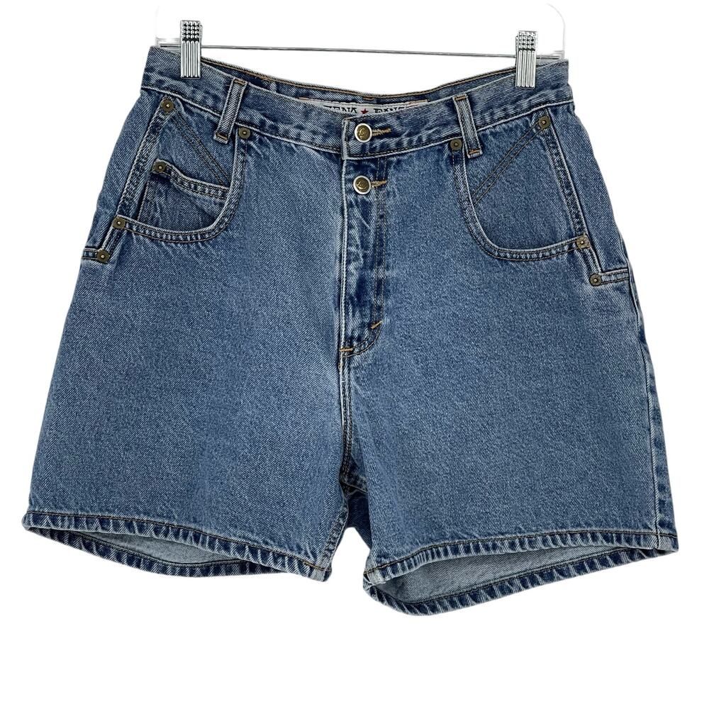 Vintage Zena Jeans Denim Shorts Sz 14 High Rise Y2K 90s Mom Jeans Preppy Baggy